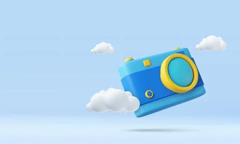 3D icon of Photo camera Stock Illustration