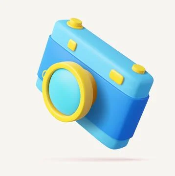 3D icon of Photo camera Illustrazione stock
