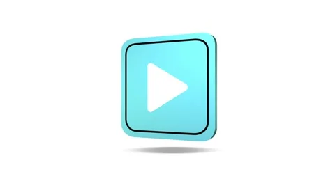 3D icon. Play button. Rotation. Infographics. White background. Stock Footage 254106495