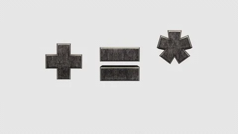 3D Icon Plus, Equal, Star, Alpha Channel Stock Footage 238034479