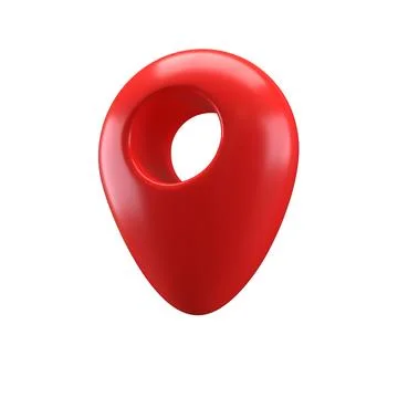 3D icon Realistic Style red glossy Location map pin gps pointer markers Illustrazione stock