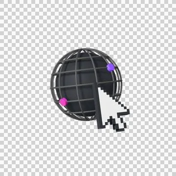 3D icon Render global network Stock Illustration