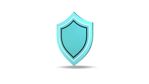 3D icon. Shield. Rotation. Infographics. White background. Stock Footage 253992809