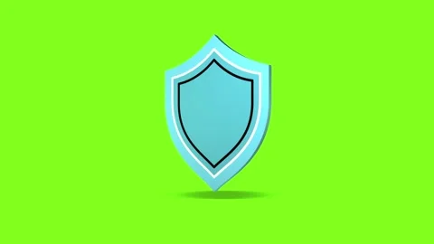 3D icon. Shield. Rotation. Infographics. Green background. Video stock 253992811