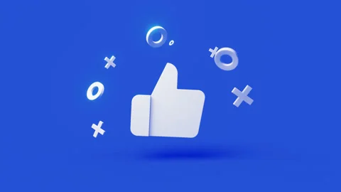 Like 3d icon on a simple blue background 4k seamless animation loop Stock Footage 202091968