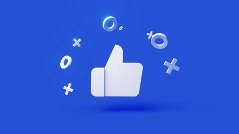 Like 3d icon on a simple blue background 4k Stock Illustration