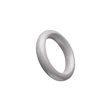 3d icon of a simple silver ring. Illustrazione stock