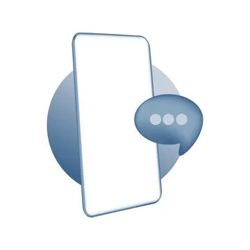 3d icon smartphone with empty screen for mockup mobile message sign concept.. Stock Illustration