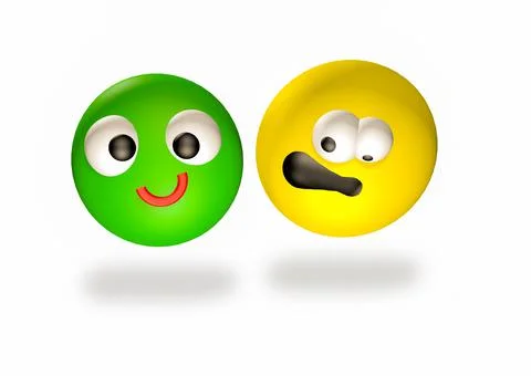 3D icon of smiling emojis, crazy face, screaming, desperate, enjoying life, g Stock Illustration