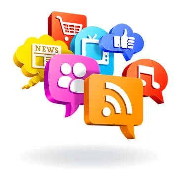 3D icon Speech Bubbles Stock Illustration