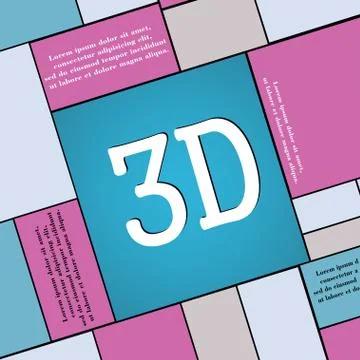 3D icon symbol Flat modern web design with long shadow and space for your text. Stock Illustration