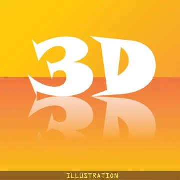 3D icon symbol Flat modern web design with reflection and space for your text. . 스톡 일러스트