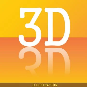 3D icon symbol Flat modern web design with reflection and space for your text. . 스톡 일러스트