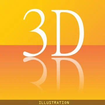 3D icon symbol Flat modern web design with reflection and space for your text. . 스톡 일러스트