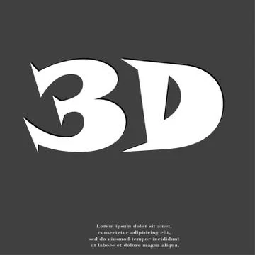 3D icon symbol Flat modern web design with long shadow and space for your text. Stock Illustration