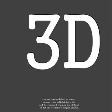 3D icon symbol Flat modern web design with long shadow and space for your text. Stock Illustration