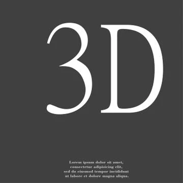 3D icon symbol Flat modern web design with long shadow and space for your text. Stock Illustration