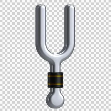3D icon tuning fork in grey metallic color. Stock-Illustration