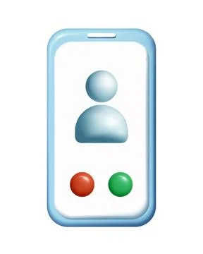 3d icon vector mesh phone. Device cell with red and green button. Human icon on Illustrazione stock