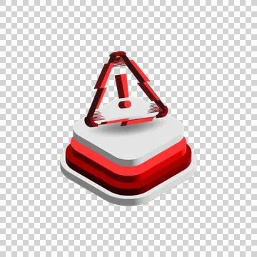 3d icon warning attention graph element vector Illustrazione stock
