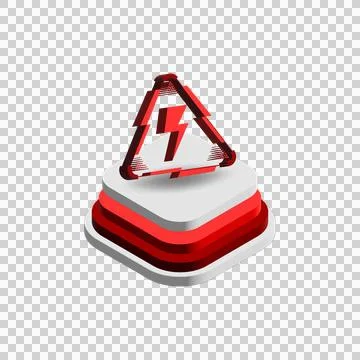 3d icon warning attention graph element isolated 스톡 일러스트