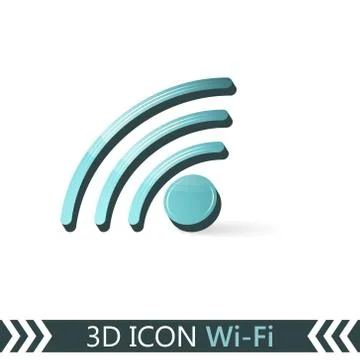 3D icon Wi-Fi. Stock Illustration