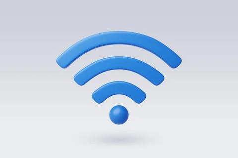 3D icon of wifi, wireless connection and internet technology concept. Stock Illustration