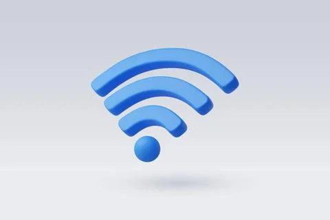3D icon of wifi, wireless connection and internet technology concept. Stock Illustration