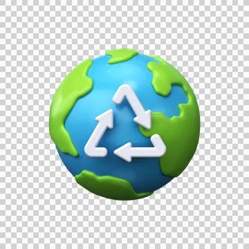 3d icon of world garbage recycling Stock Illustration