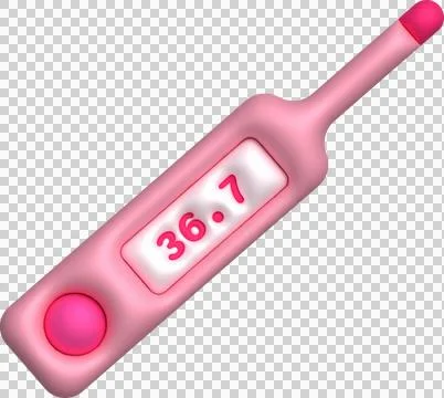 3D icon.Fever temperature measuring device minimalist style illustration 스톡 일러스트