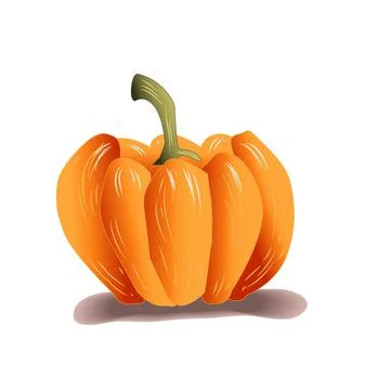 3D Iconic Pumpkin Vector Illustration Stock Illustration