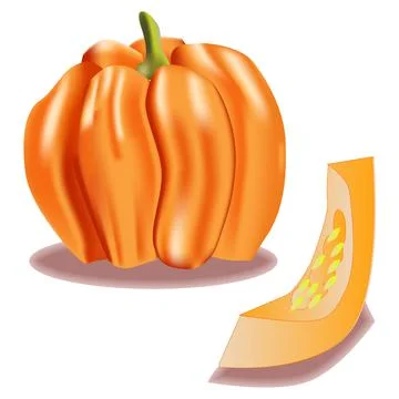 3D Iconic Pumpkin Vector Illustration Stock Illustration