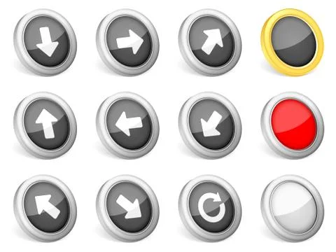 3d icons arrows Stock Illustration