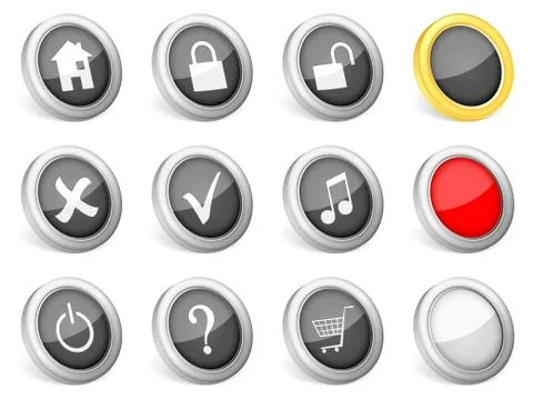 3d icons computer symbol Illustrazione stock