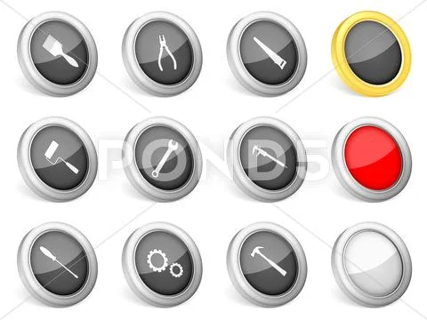 3d icons tools Stock Illustration