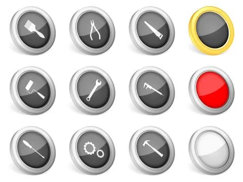 3d icons tools Stock Illustration