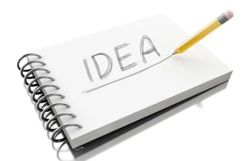 3d Idea text on notepad with pencil. Ilustração Stock