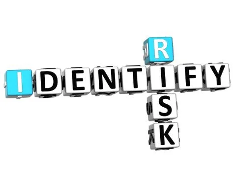 3d identify risk crossword Stock Illustration