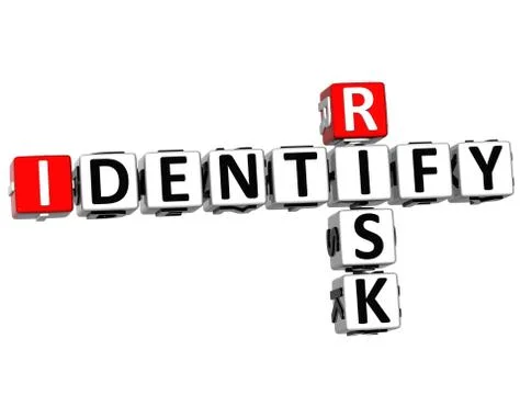 3d identify risk crossword Stock Illustration