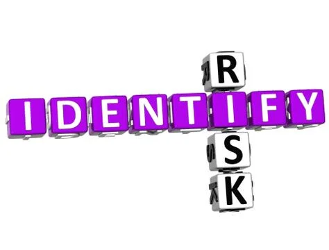 3d identify risk crossword Stock Illustration
