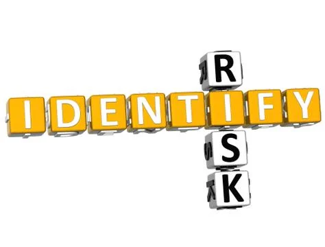 3d identify risk crossword Stock Illustration