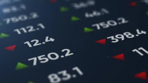 3d illstration of digital screen with stats, number of sales, percentage, gro Stock Illustration