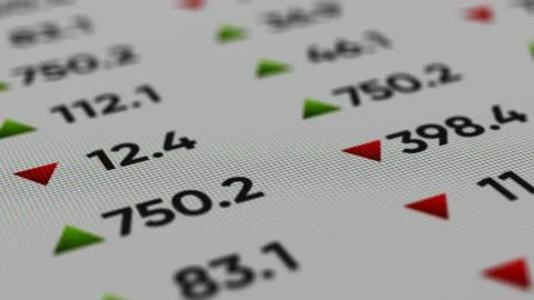 3d illstration of digital screen with stats, number of sales, percentage, gro Stock Illustration