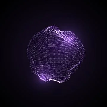 3D illuminated distorted sphere Stock Illustration