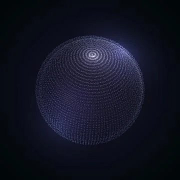 3D illuminated sphere of glowing particles Stock Illustration