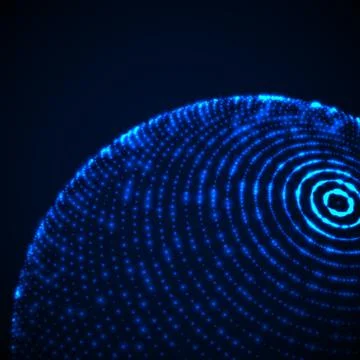 3D illuminated sphere of glowing particles Stock Illustration