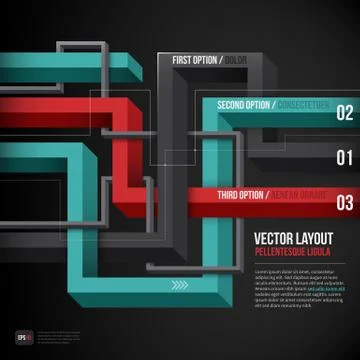 3d illusion layout with three options. EPS10. Stock Illustration