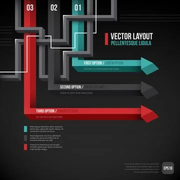 3d illusion layout with three options. EPS10. Stock Illustration
