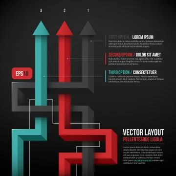 3d illusion layout with three options. EPS10. Stock Illustration