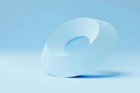 3D illustaration of a blue  crystal torus. Fantastic cell.Simple geometric sh Stock Illustration